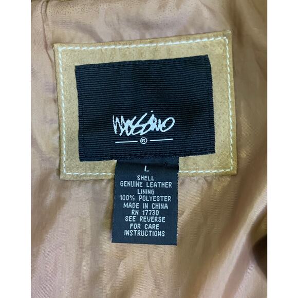 Mossimo Moto Jacket Womens Large Button Front 70’s Tan Suede Leather Coat - Picture 7 of 11